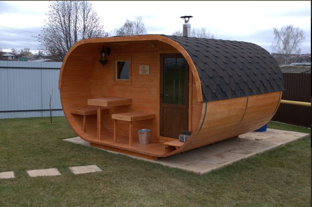 Фото готовых бань-бочек