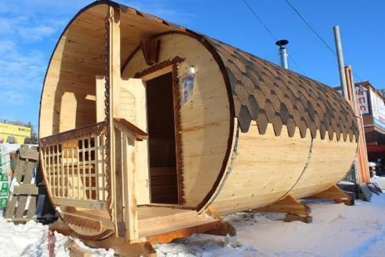 Фото готовых бань-бочек