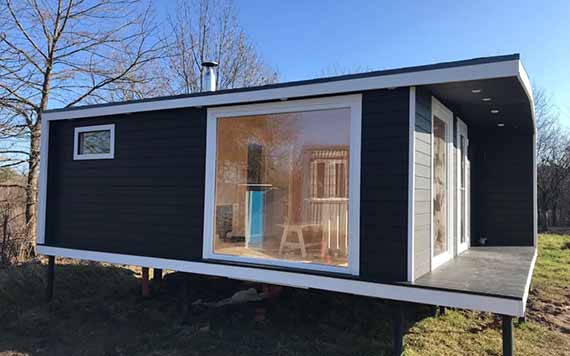 Дом-баня Новая скандинавия. Двухмодульная